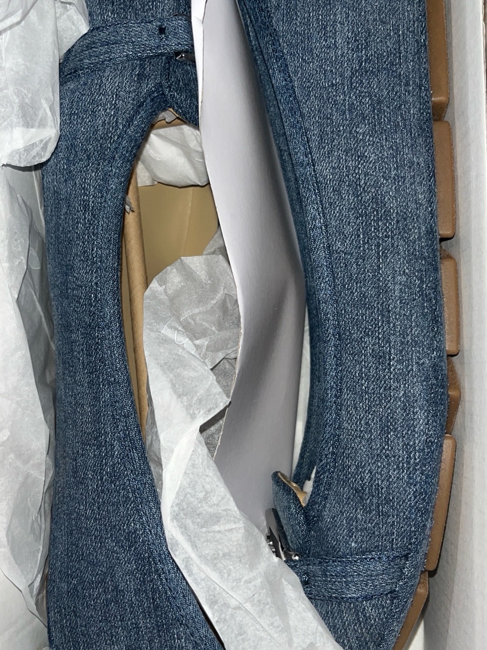 Michael Kors Denim-Style Blue Slip-On Ballet Flats